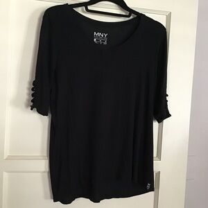 MNY Marc New York performance black short sleeve top